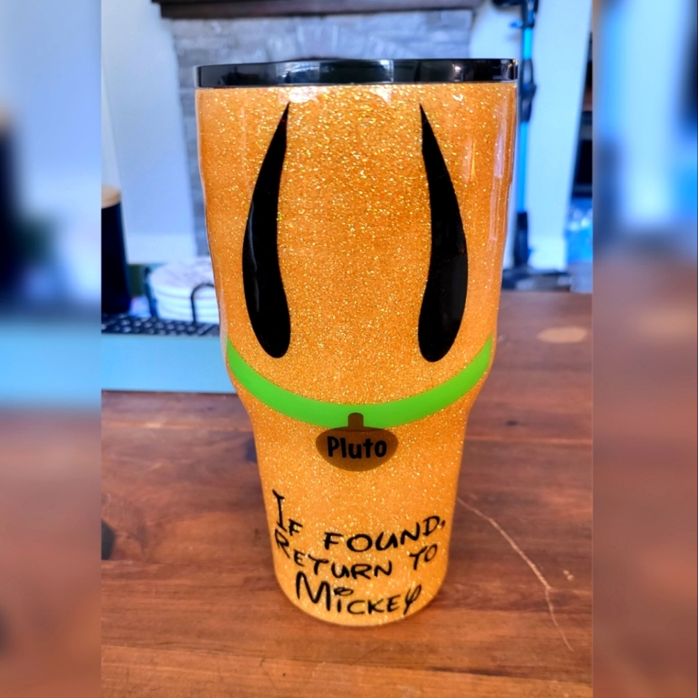 Disney Pluto glitter tumbler